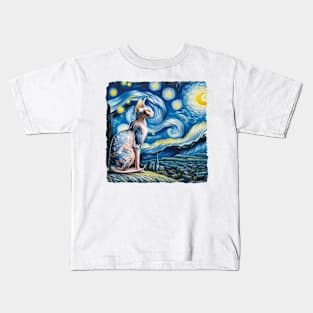 Sphynx Starry Night Inspired - Artistic Cat Kids T-Shirt